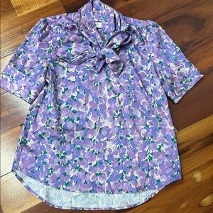 J. Crew Purple Floral Top
